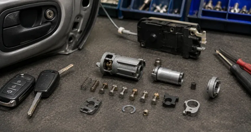 technician testing a car key fob during Car Lock Repair Castlemore, Brampton