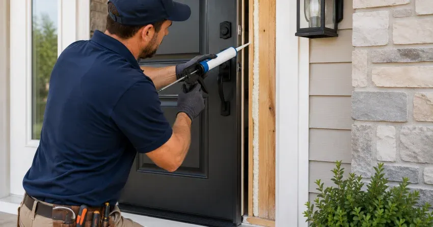 fiberglass front door installed with sidelights in Brampton South, Brampton
