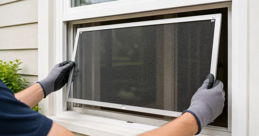 technician repairing a window sash and balance system in Brampton