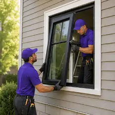 A finished exterior door and window project
